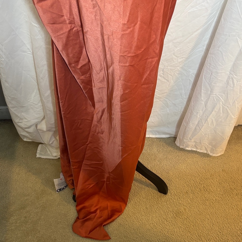 ASOS One Shoulder Dress in Rust Orange - Picture 5 of 11